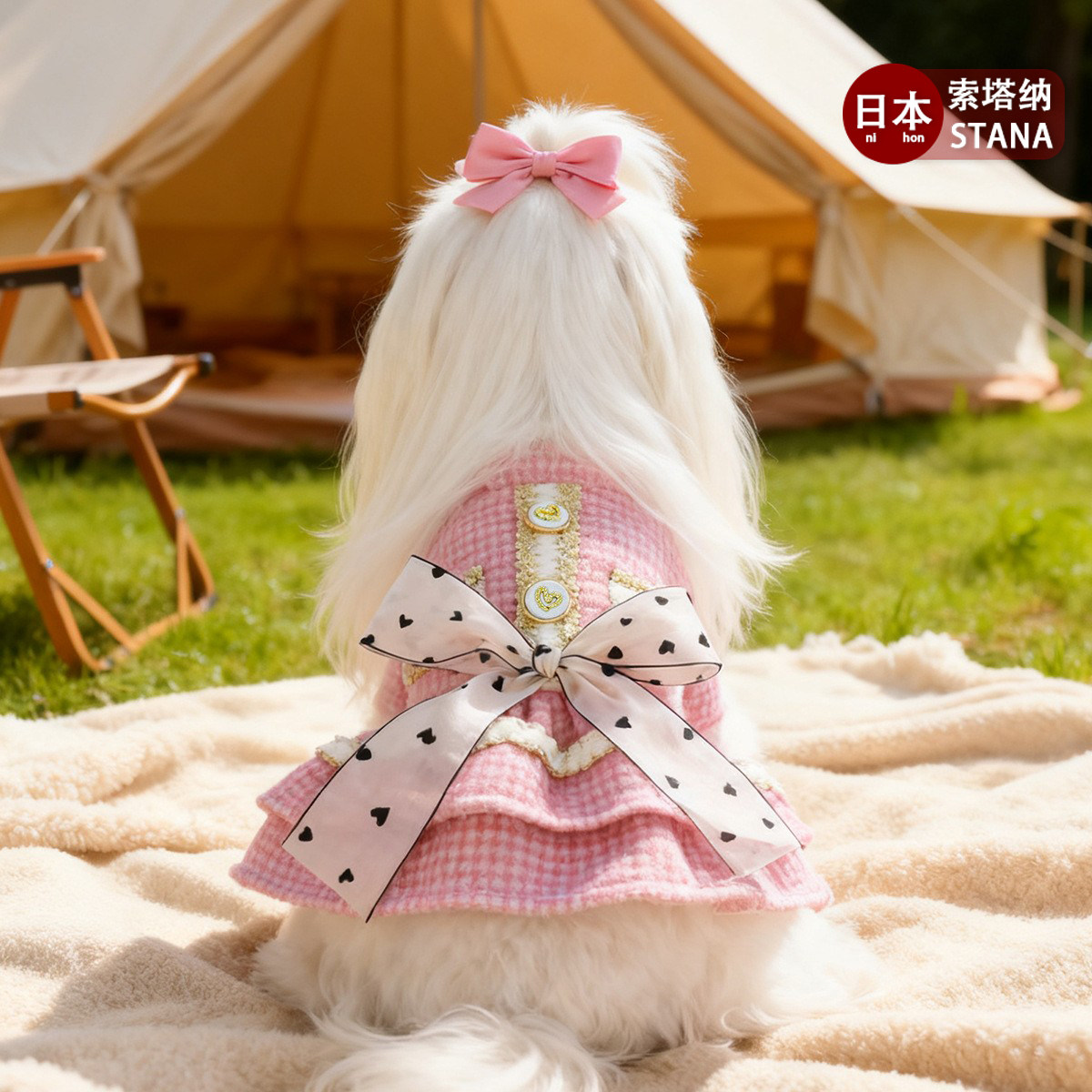 日本秋冬节日宠物可爱小狗小猫咪休闲时尚服饰甜心公主连衣裙