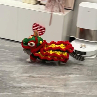 宠物猫咪过新年衣服喜庆年兽舞狮醒狮服秋冬装狗狗泰迪拜年装扮
