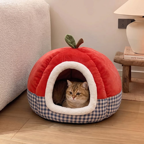 苹果安全感猫窝！舒适又保暖！