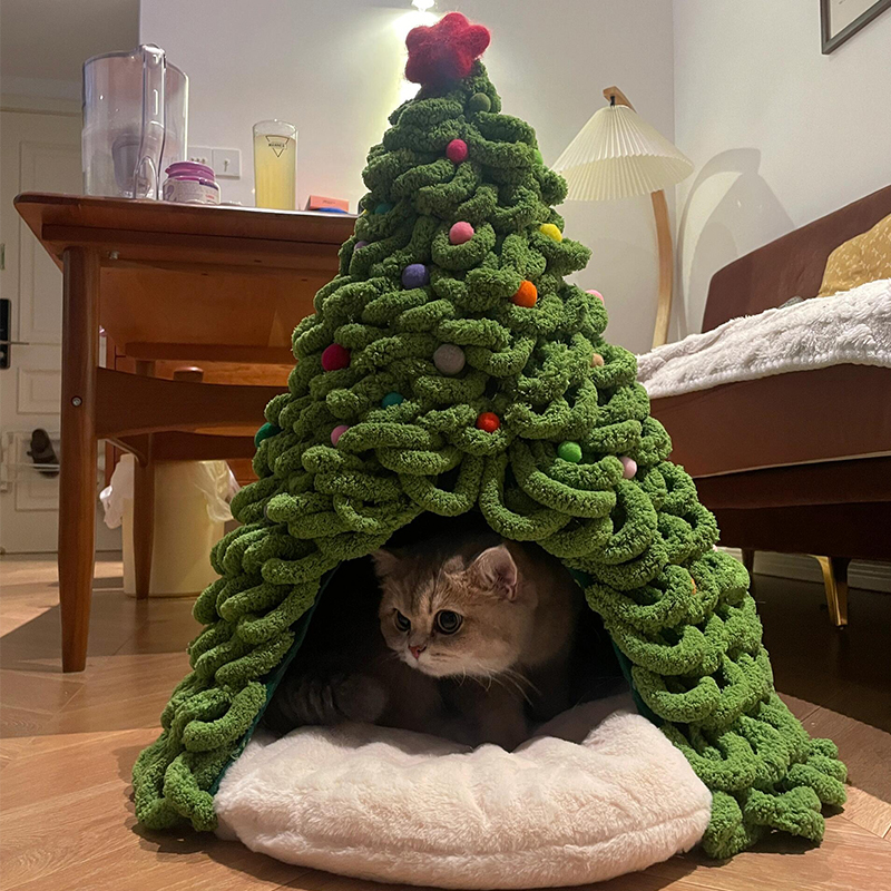 猫尾巴线圣诞猫窝DIY套装！