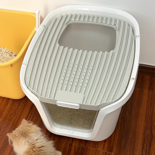 猫砂盆超大号防外溅防臭全封闭猫厕所防带砂幼猫猫屎盆顶入一体式