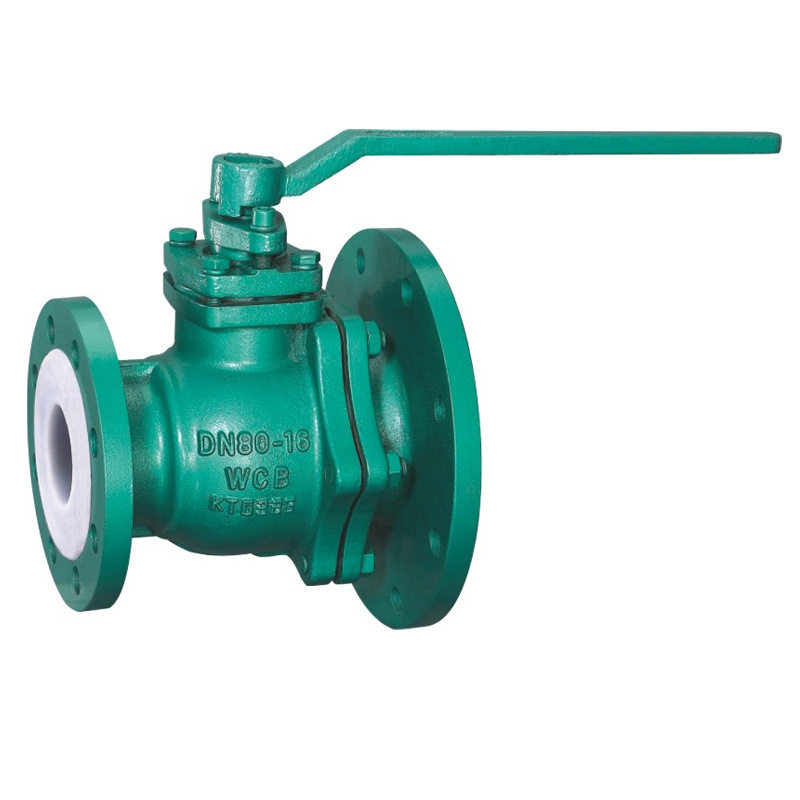 fq41f46 酷瑞牌衬氟放料阀 钢衬四氟法兰放料球阀 反应釜放料阀