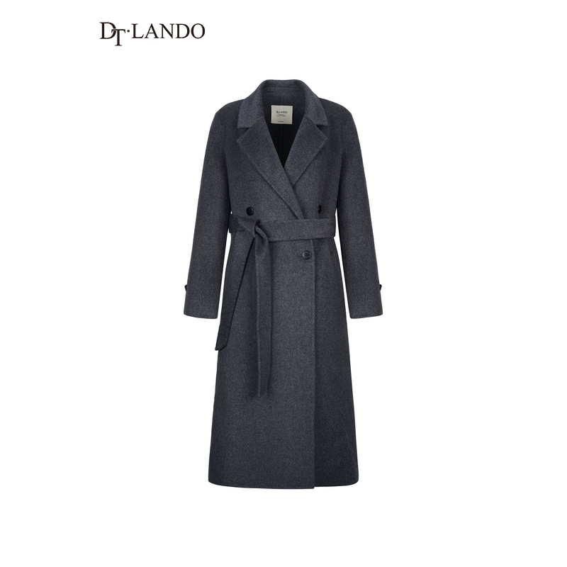 DTLANDO/商场同款25冬新品女装通勤休闲宽松中长款双面呢大衣外套