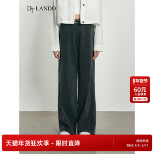 DTLANDO/商场同款25秋新品女装时尚显瘦百搭阔腿休闲牛仔裤子