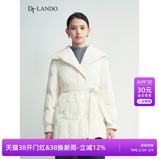 DTLANDO/商场同款冬季新品女装优雅气质百搭90%白鸭绒保暖羽绒服