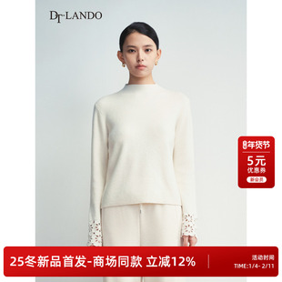 DTLANDO/商场同款25冬新品女装针织衫半高领镂空长袖毛织上衣