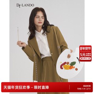 DTLANDO女装秋季高级感西装外套女时尚绑带设计通勤百搭西服上衣