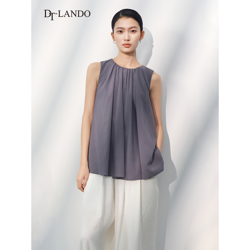 DTLANDO/商场同款25夏新品女装通勤气质无袖高级感上衣