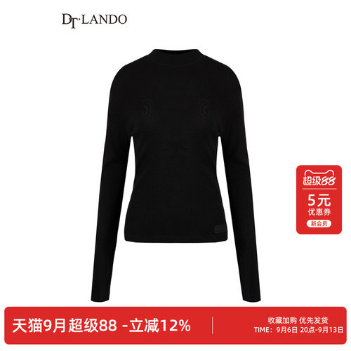 DTLANDO/商场同款冬季新品女装含桑蚕丝简约圆领百搭显瘦针织衫
