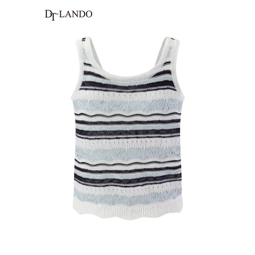 DTLANDO/商场同款26夏季新品法式温柔风镂空拼接设计针织背心女