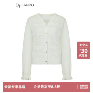 款 罩衫 女装 口花边镂空提花开衫 精致优雅袖 DTLANDO秋季