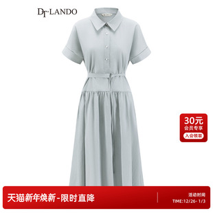 polo领气质拼接款 25夏新品 女装 中长款 连衣裙 DTLANDO 短袖 商场同款
