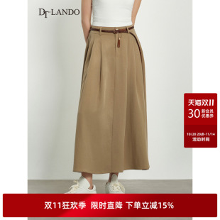 文艺复古高腰显瘦百搭中长款 DTLANDO 女装 25秋新品 半身裙 商场同款