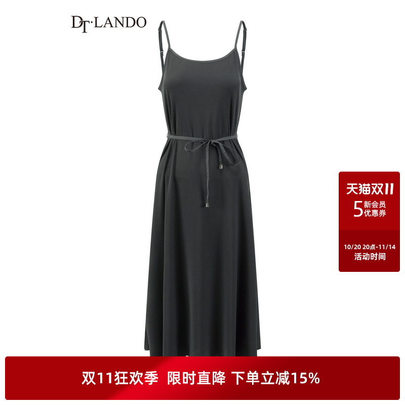 DTLANDO/商场同款25夏新品法式浪漫女装通勤百搭吊带连衣裙裙子