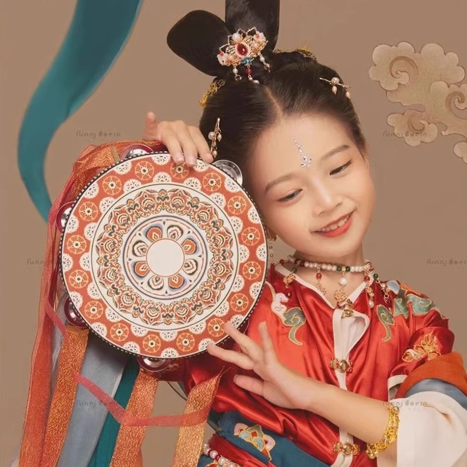 上铃鼓民族舞蹈手鼓拍照道具古风