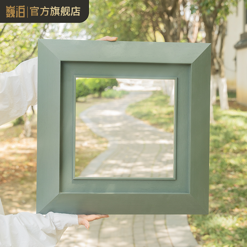 实木复古简约纯色画框挂墙油画装裱外框空框定制照片拼图客厅