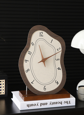 法式复古时钟客厅桌面摆件电视柜玄关创意座钟酒柜高级感轻奢装饰