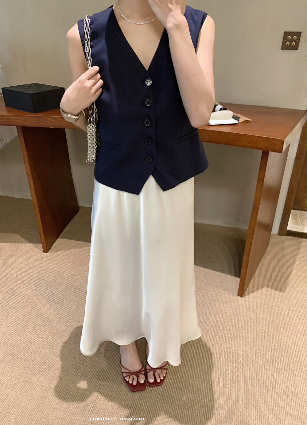 MISS ZI2025夏季新款韩系糖果色系麻料百搭显瘦无袖马甲女