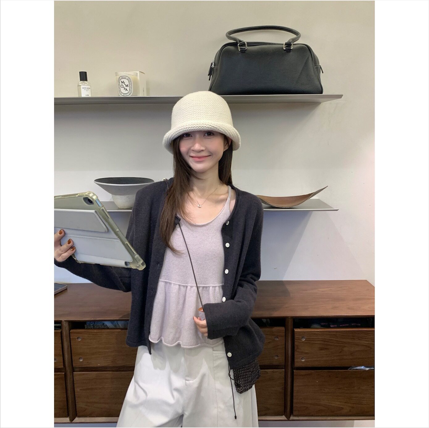 【密思家】温柔甜美小女人调调俏皮感小蛋糕下摆假两件毛衣23609