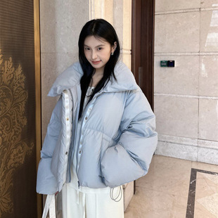 DIGM广州十三行女装2025秋冬国标90白鸭绒立领口袋羽绒服女16049