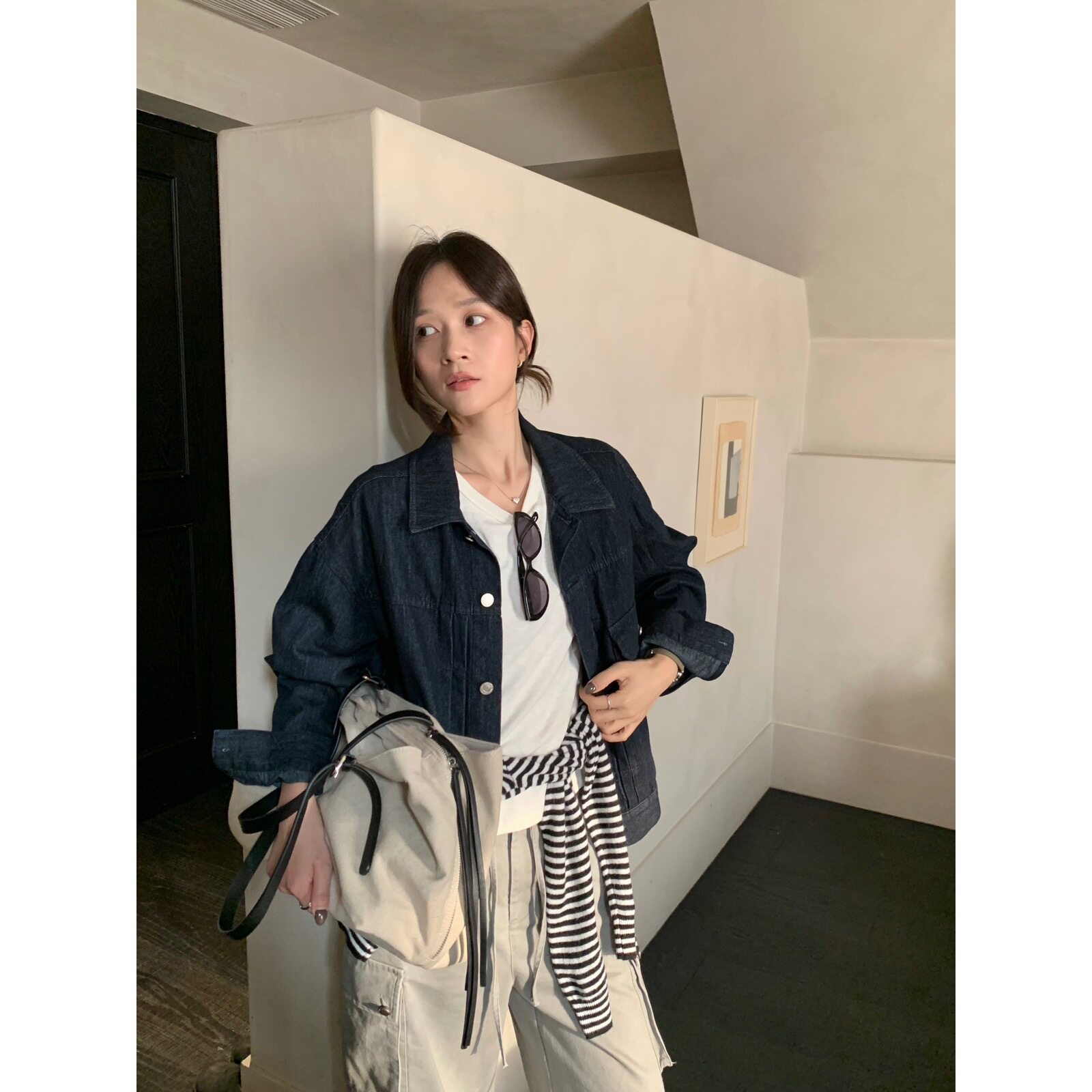 秋上新!【密思家】经典款——简约日常百搭牛仔外套女装W69218