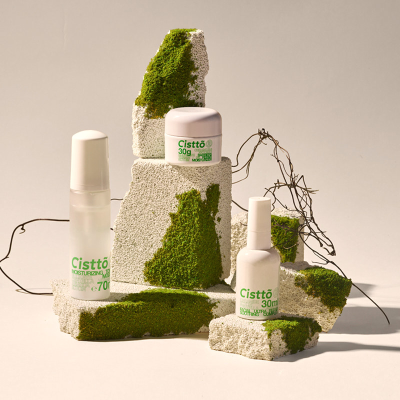 仿真苔藓造景 森林摆拍背景创意几何体陈列拍摄道具装饰摆件石头