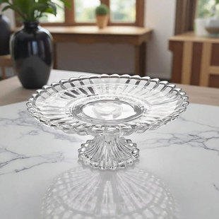 2026精品网红玻璃水果盘果盘轻奢高脚家用客厅精致大号专用高颜值