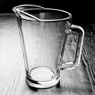 水晶玻璃果汁大容量冷水壶扎啤杯带把手凉水轻奢高级感高颜值商用