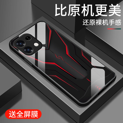 适用oppoK12s手机壳新款k12s钢化玻璃镜面保护套oppo镜头全包防摔硬壳PLD110男士潮流5G个性创意卡通外壳机甲