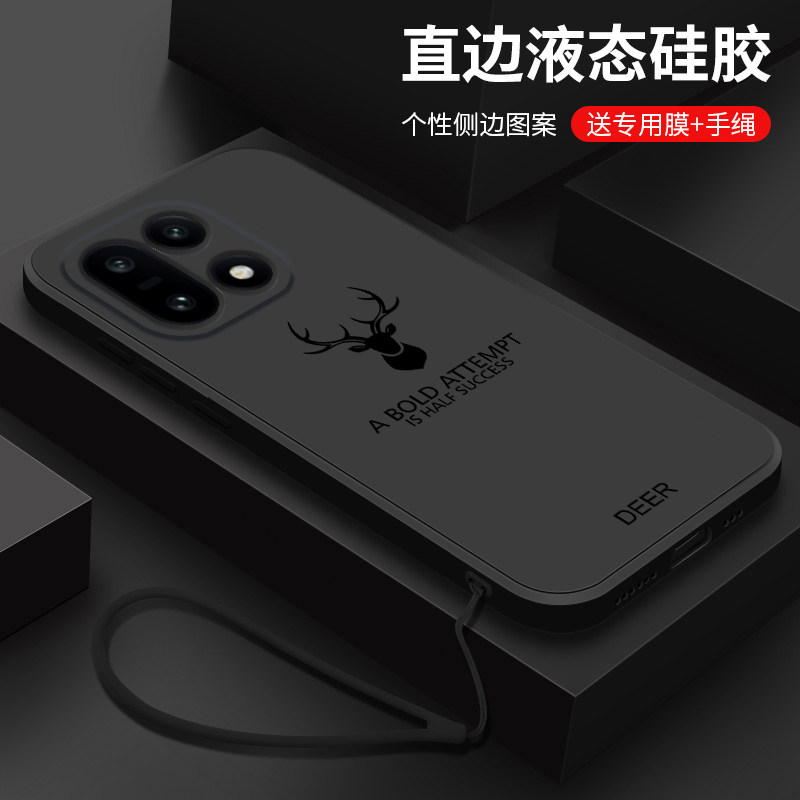 适用一加15手机壳新款oneplus15T液态硅胶磨砂软壳1+15T镜头全包防摔保护套十五oppo男女生简约卡通外壳麋鹿