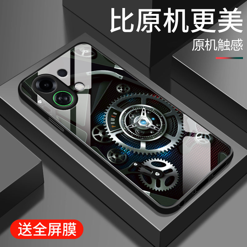 钢化玻璃硅胶软边手机壳  镜头全包防摔