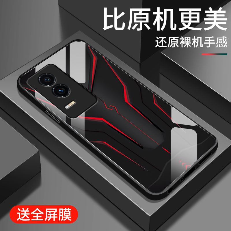 适用荣耀GT手机壳新款华为honorGT钢化玻璃镜面保护套AMG-AN00镜头全包防摔硬壳男生潮个性创意时尚外壳机甲
