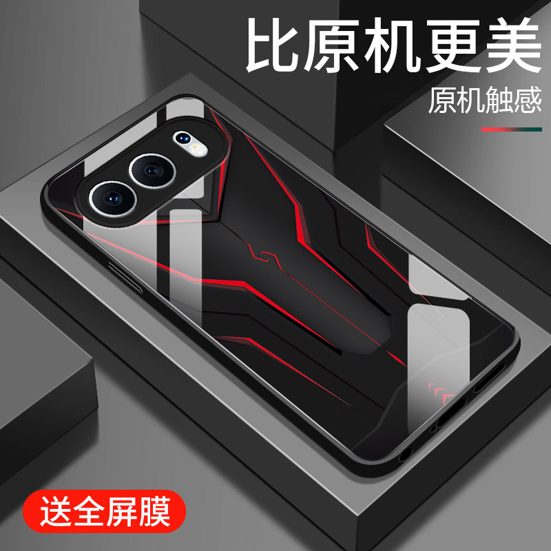 适用荣耀500手机壳新款华为honor500pro钢化玻璃镜面保护套MEP-AN00镜头全包防摔硬壳MEY男士潮个性创意机甲