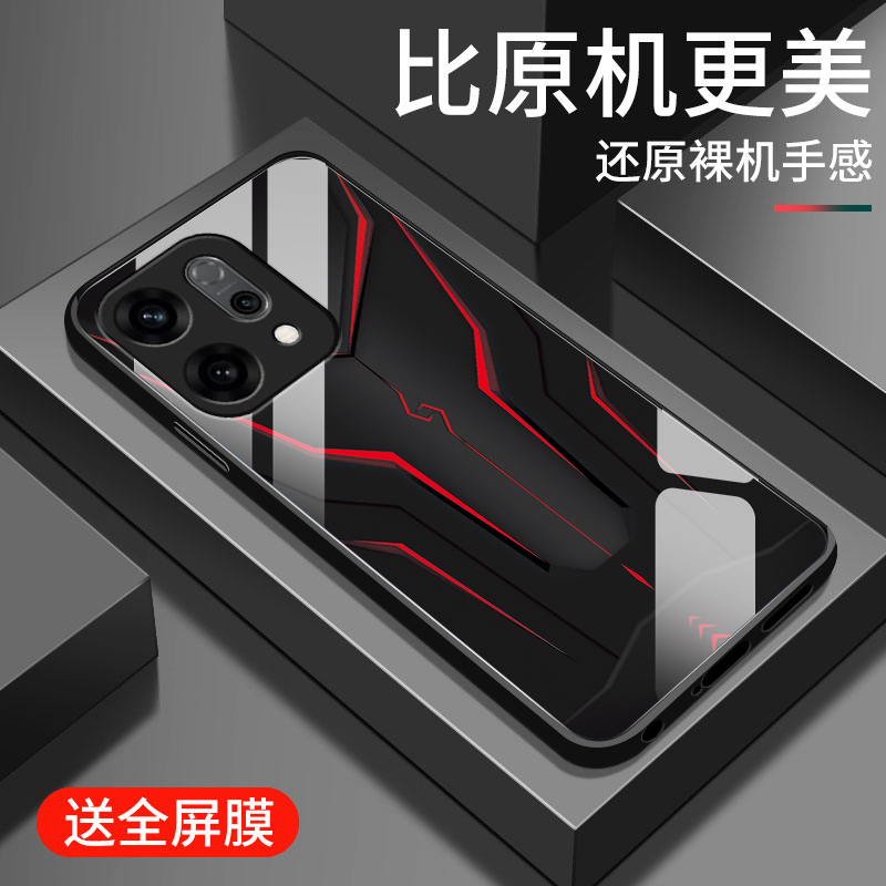 适用opporeno14手机壳新款reno14pro钢化玻璃镜面保护套oppo镜头全包防摔硬壳por男士潮个性创意卡通外壳机甲