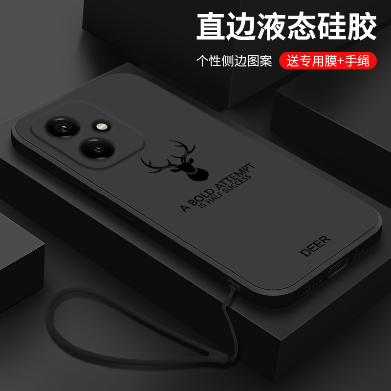 适用荣耀400手机壳新款华为honor400pro液态硅胶软壳镜头全包防摔保护套DNN一AN00男女生DNP高级卡通外壳麋鹿