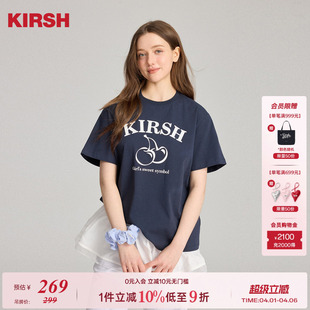 T恤女25新款 休闲宽松上衣 印花短袖 经典 卢昱晓同款 樱桃KIRSH