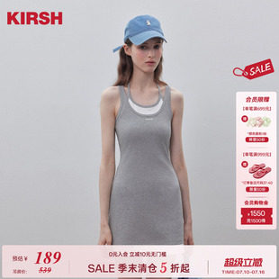 樱桃KIRSH 撞色挂脖收腰无袖连衣裙女25新款夏季韩系甜美显瘦裙子