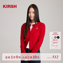 宋祖儿同款 经典 樱桃KIRSH 针织 红色刺绣羊毛开衫 女25春秋韩版
