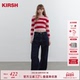 长袖 樱桃KIRSH 毛衣 女秋冬026春季 显瘦修身 韩系条纹短款 针织衫