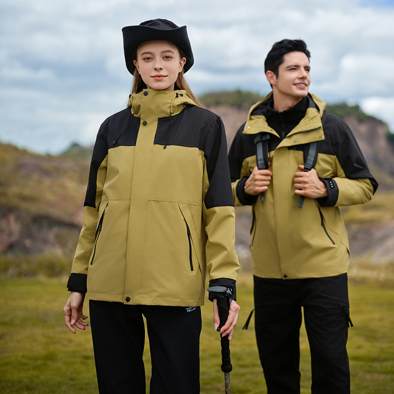 三合一冲锋衣定制印两件套加绒可拆卸羽绒男女外套防水工作服