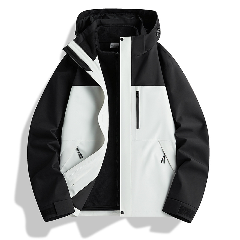 冲锋衣三合一男女款冬装两件套可拆卸防风防水保暖加厚滑雪工作服