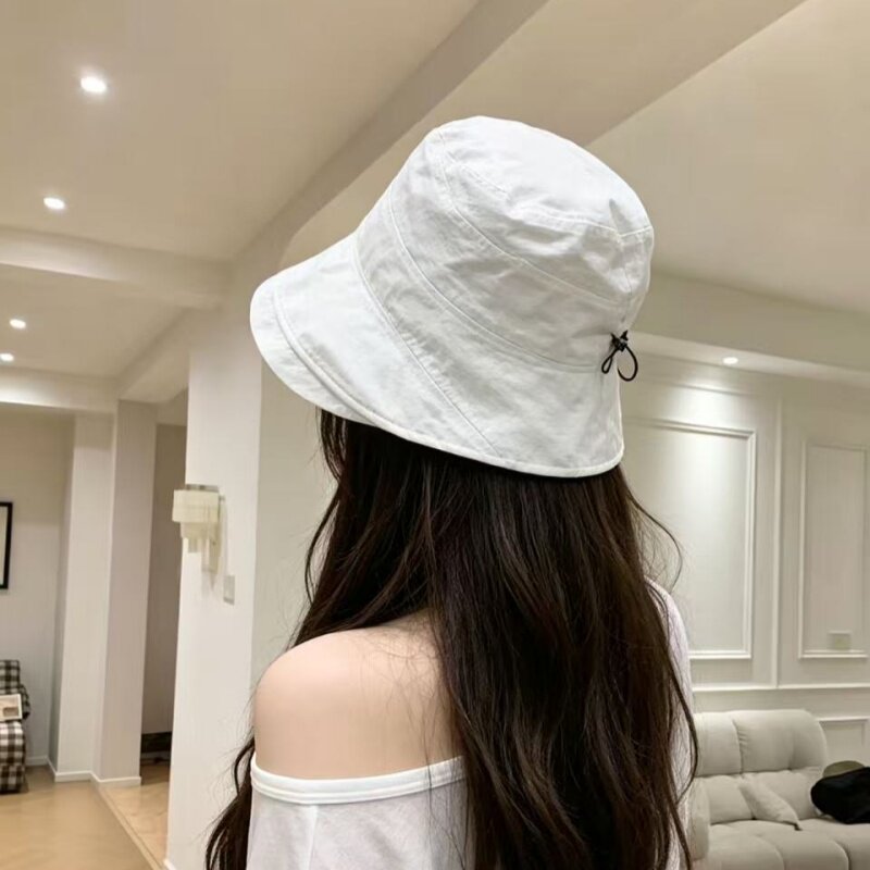 出口韩国天丝前长后短渔夫帽女春夏轻薄透气显脸小水桶帽百搭盆帽
