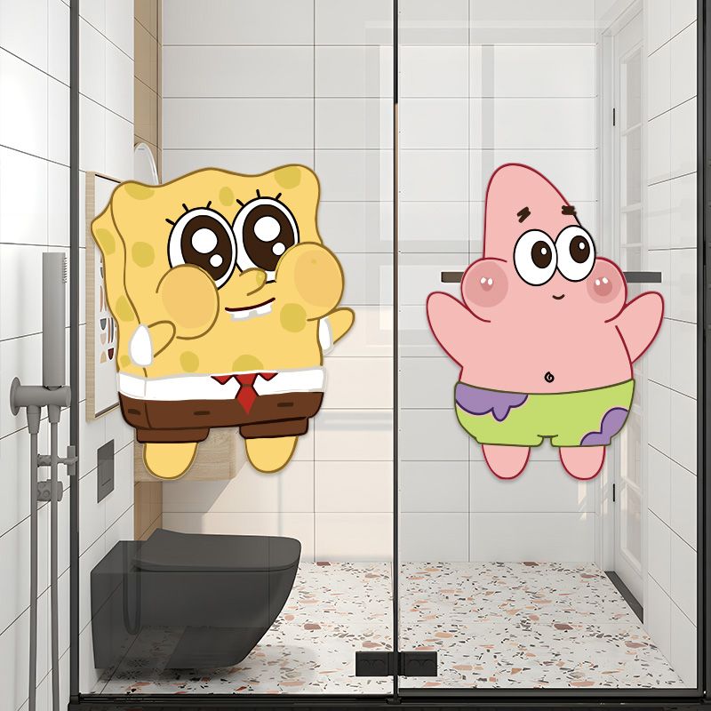 海绵宝宝贴纸墙贴画玻璃橱窗贴画厕所门贴门贴玻璃厨房门浴室贴纸