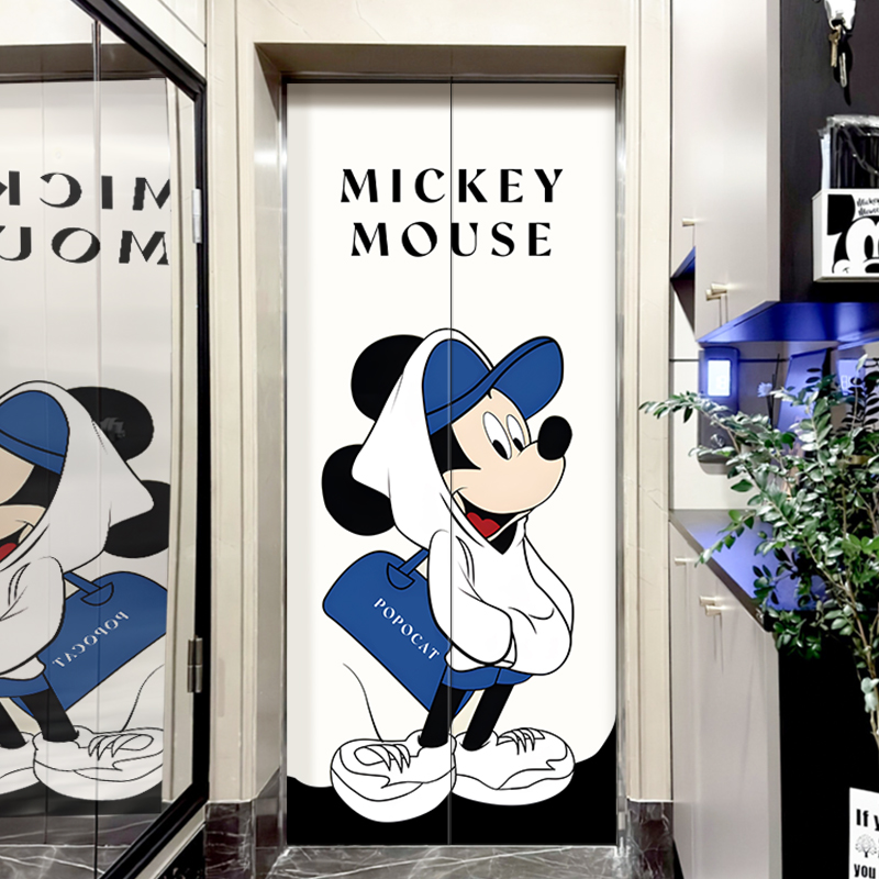 电梯门贴纸米奇平安喜乐新年装饰贴画一梯一户电梯贴膜入户门贴纸