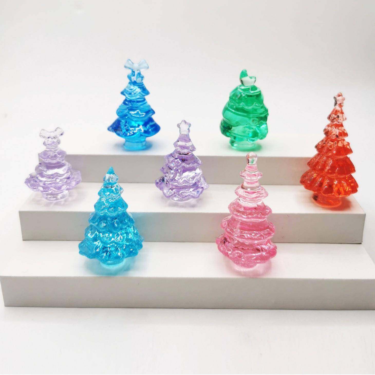 亚克力圣诞树家用迷你桌面摆件2025新款圣诞节七彩树玩具饰品装饰