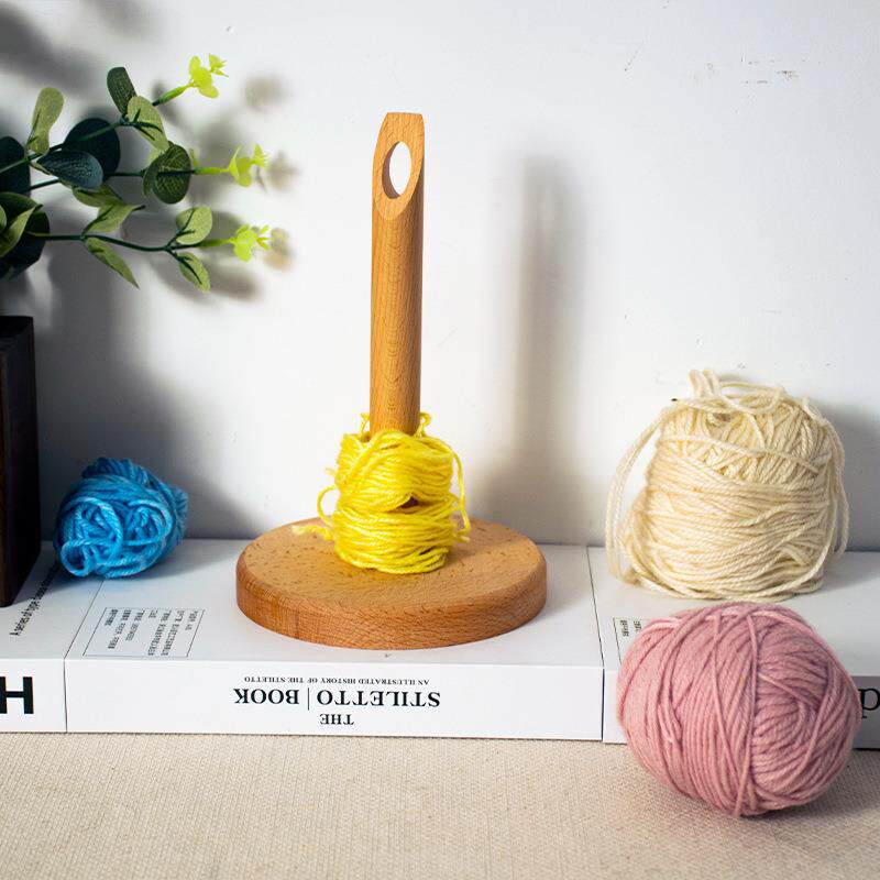 实木架圆形底座毛线架多功能木质架毛线盘架毛线麻绳架