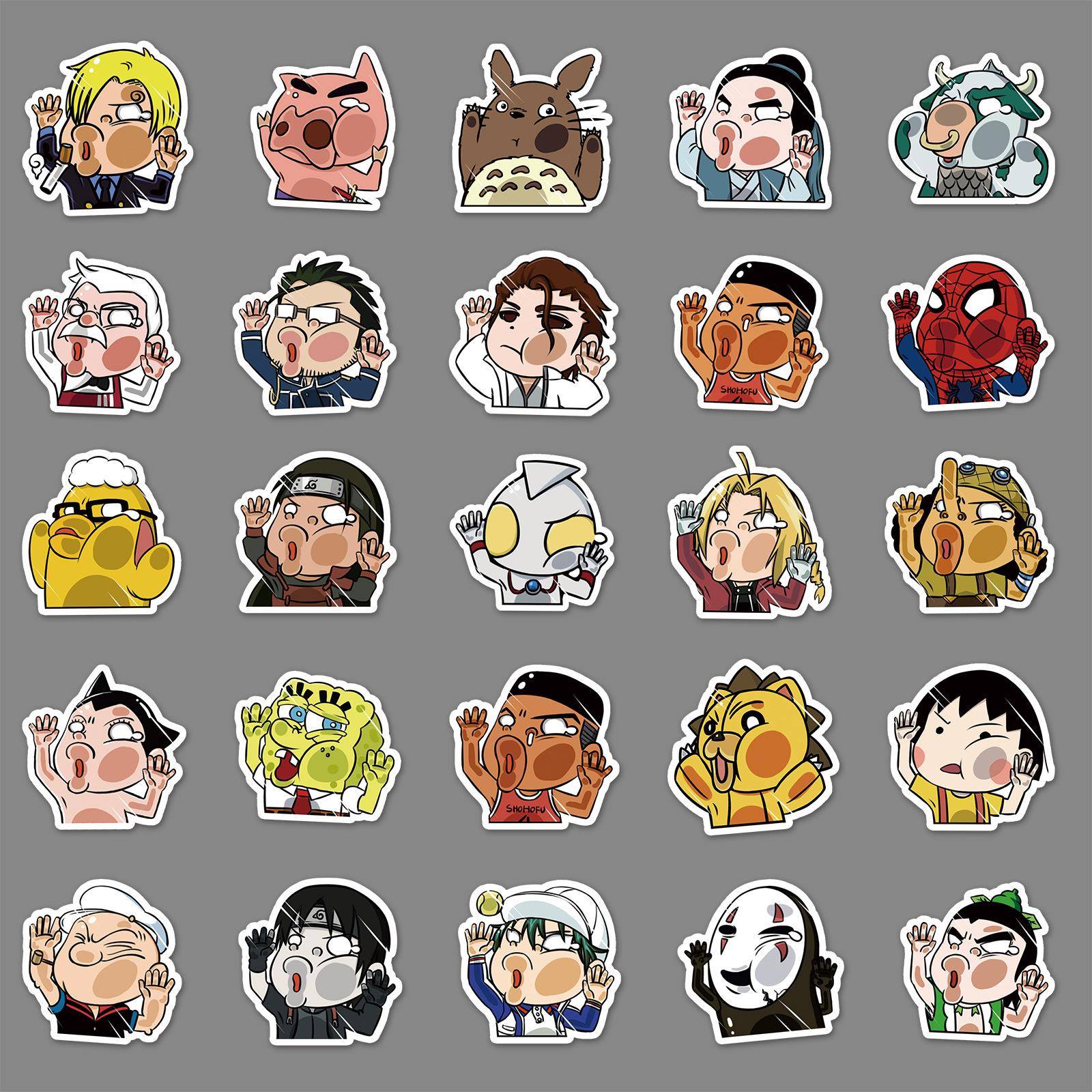 50张贴玻璃系列卡通涂纸贴纸个性行李箱旅行箱汽车防水滑板车贴纸