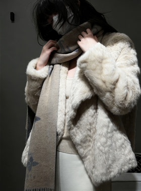 JIYA 2025秋冬新款皮毛一体外套女短款小个子仿水貂毛皮草大衣