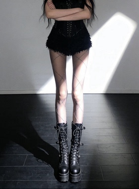 银丝超亮菱格丝袜黑丝新款设计感线条复古老钱风性感防勾连裤袜