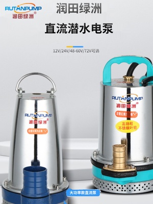 润田绿洲高扬程家用电瓶车专用电动12v48v农用打药抽水直流潜水泵